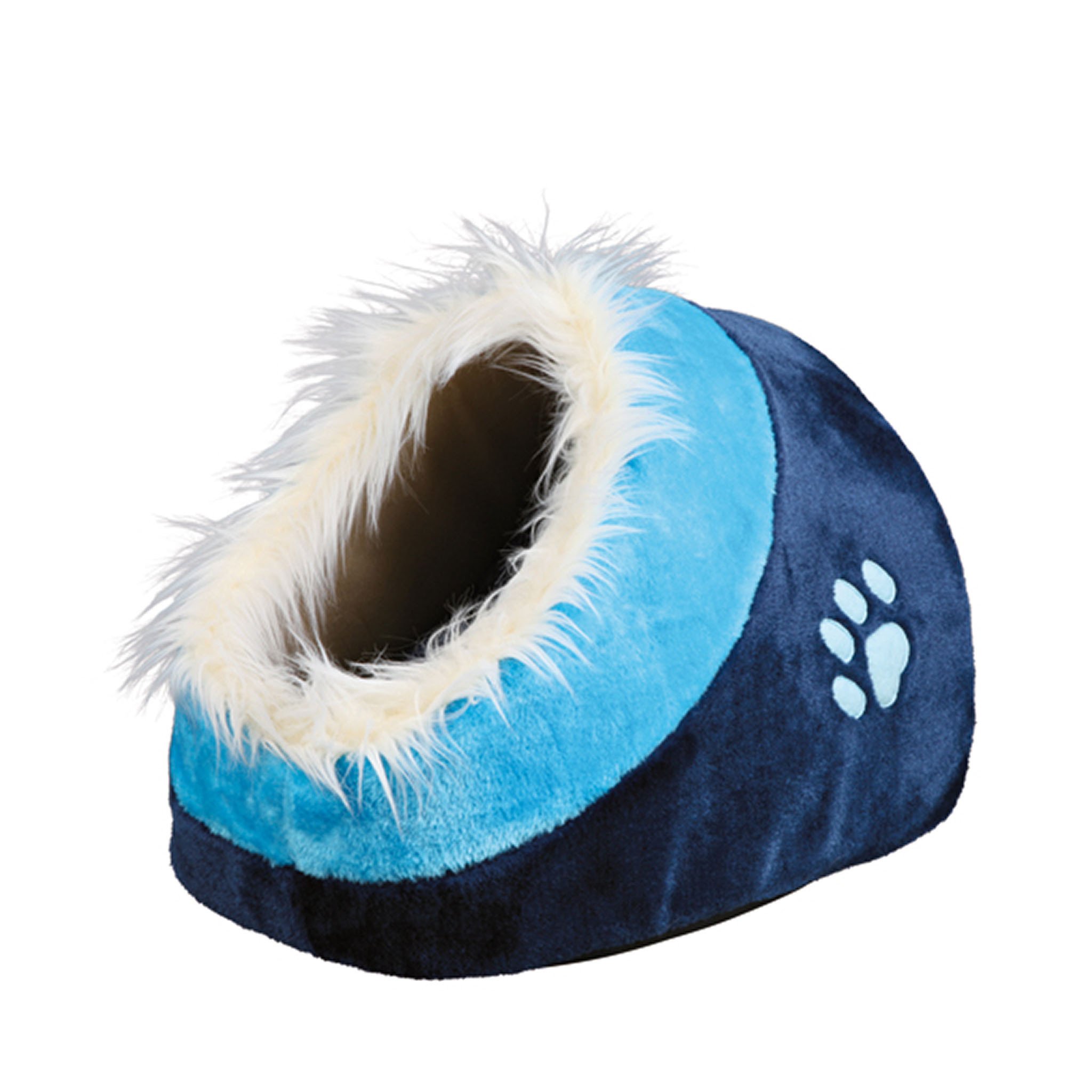 Trixie Igloo Minou Blå Plysch Hund & Kattbädd 35x26x41 cm