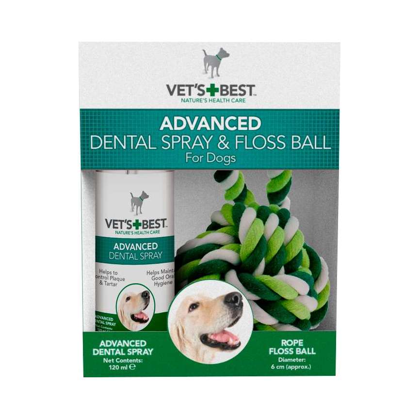 Köp Vet�s Best Dental Spray &amp; Floss Ball till din hund från Tinybuddy.se